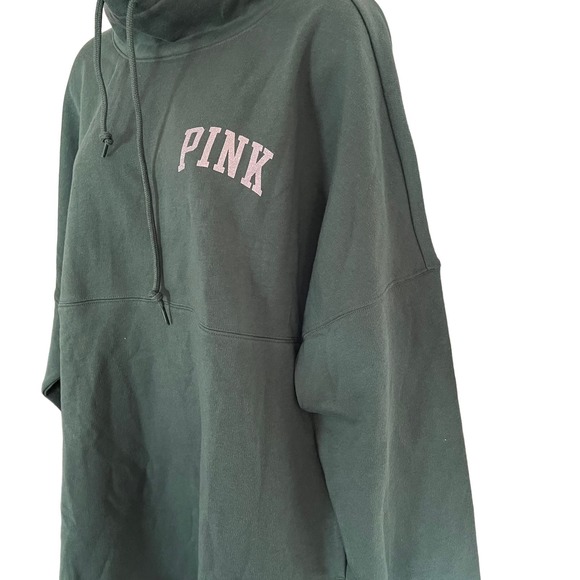 PINK Victoria's Secret Women's Funnel Sweatshirt Size Large Green NWT - Picture 3 of 6
